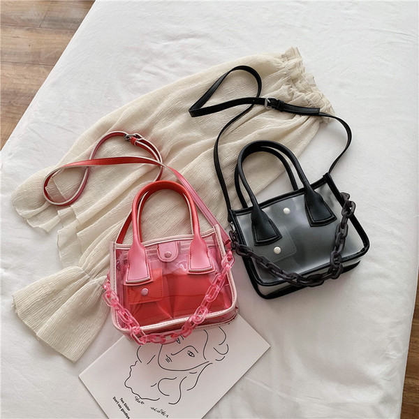 Modern női táska átlátszó előlappal