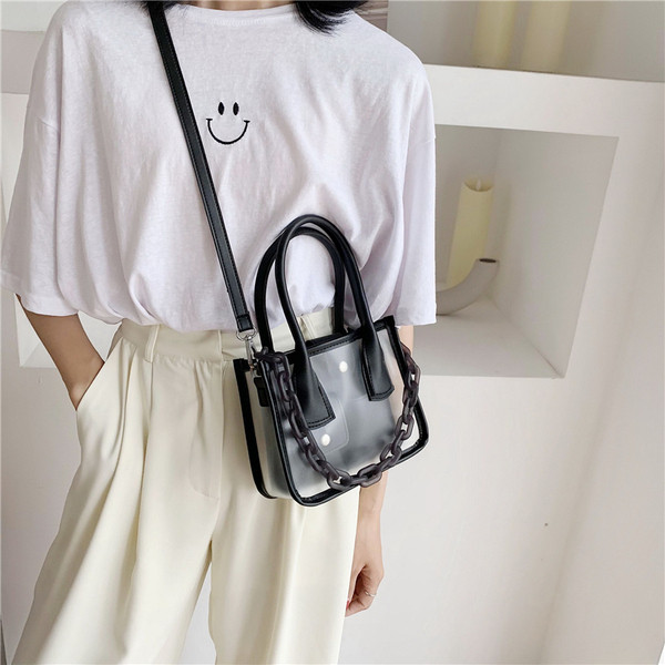 Modern női táska átlátszó előlappal