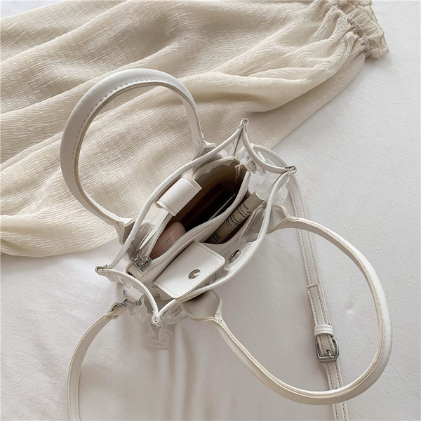 Modern női táska átlátszó előlappal