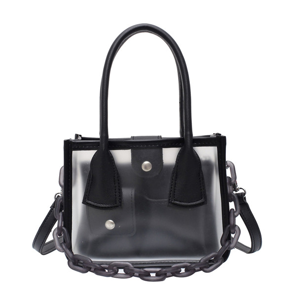 Modern női táska átlátszó előlappal