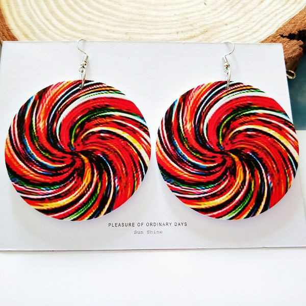 Színes női fülbevaló kerek formában