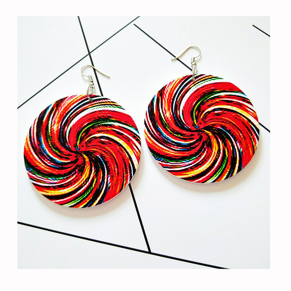 Színes női fülbevaló kerek formában