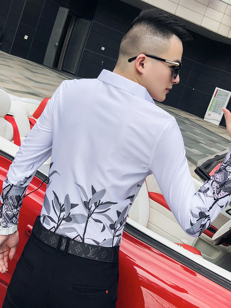 Modern férfi ing Slim mintával, mintával