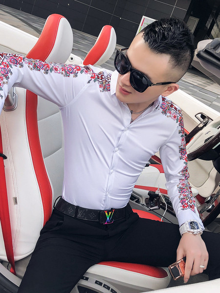 Új modell férfi ing klasszikus gallérral és színes ujjakkal