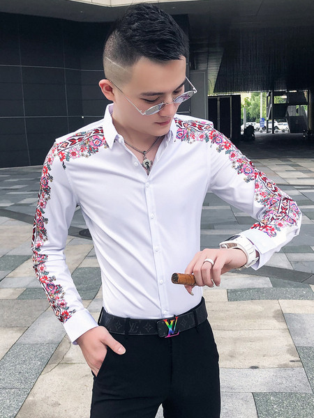 Új modell férfi ing klasszikus gallérral és színes ujjakkal