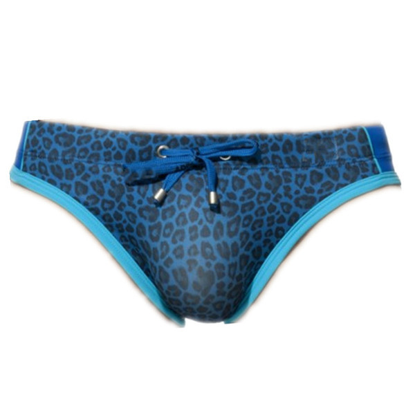 Férfi fürdőruha nyakkendővel, leopárd mintával