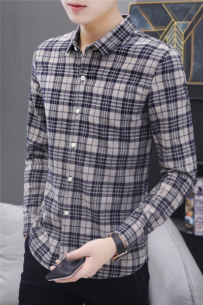 Új modell férfi ing hosszú ujjal és gombokkal
