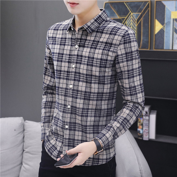 Új modell férfi ing hosszú ujjal és gombokkal