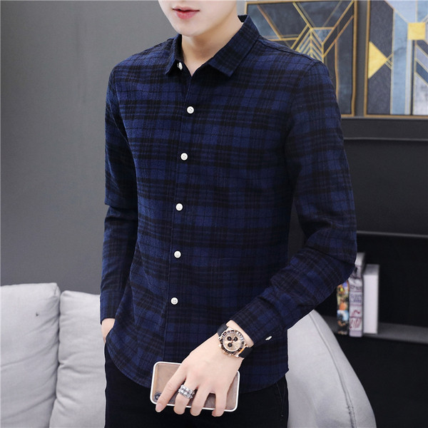 Új modell férfi ing hosszú ujjal és gombokkal