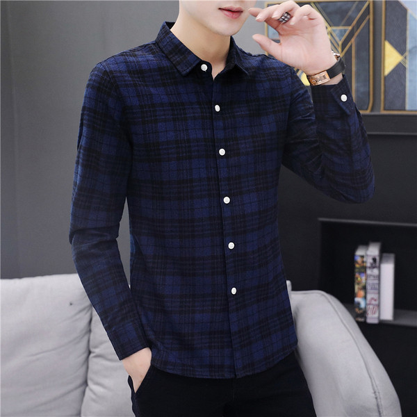 Új modell férfi ing hosszú ujjal és gombokkal