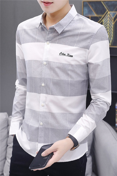 Alkalmi kockás ing hímzéssel