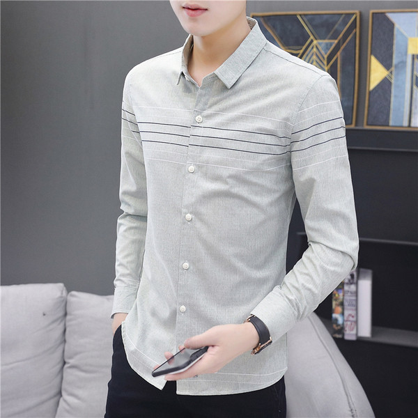 Aktuális férfi ing klasszikus gallérral és hosszú ujjal