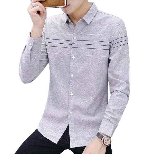 Aktuális férfi ing klasszikus gallérral és hosszú ujjal