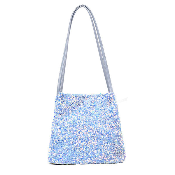 Stílusos női táska flitterekkel és hosszú füllel