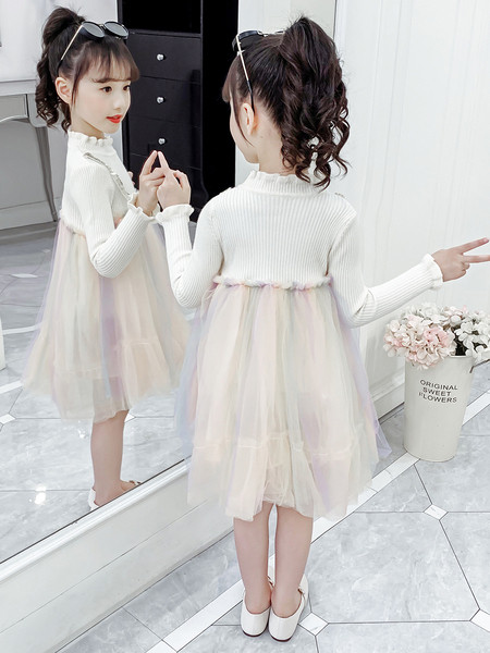 Modern gyerekruha, hosszú ujjú, színes tüll