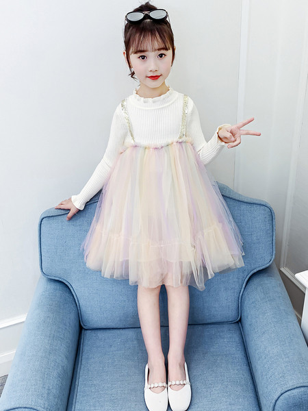 Modern gyerekruha, hosszú ujjú, színes tüll