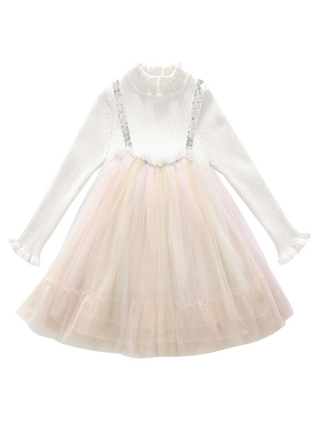 Modern gyerekruha, hosszú ujjú, színes tüll