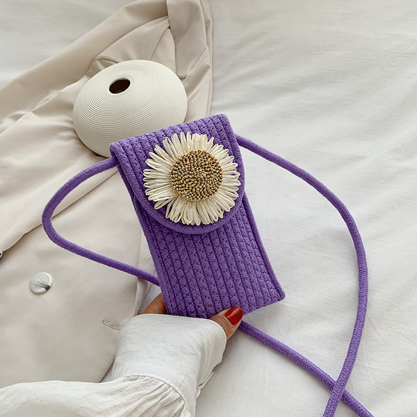 Női mindennapi kis kötött táska 3D elemmel