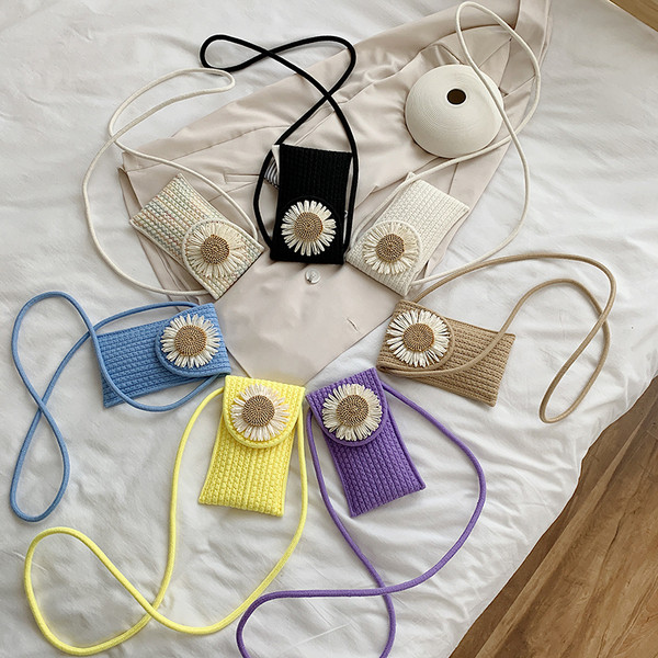 Női mindennapi kis kötött táska 3D elemmel