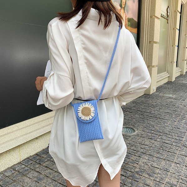 Női mindennapi kis kötött táska 3D elemmel