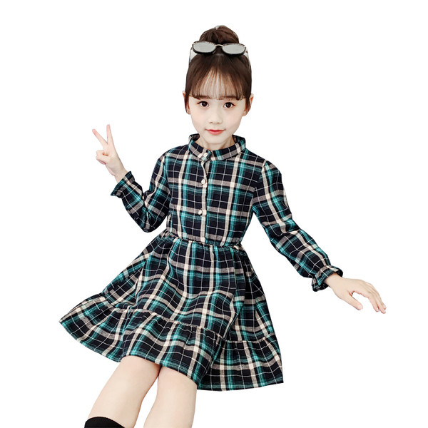 Alkalmi gyerek kockás ruha hosszú ujjal