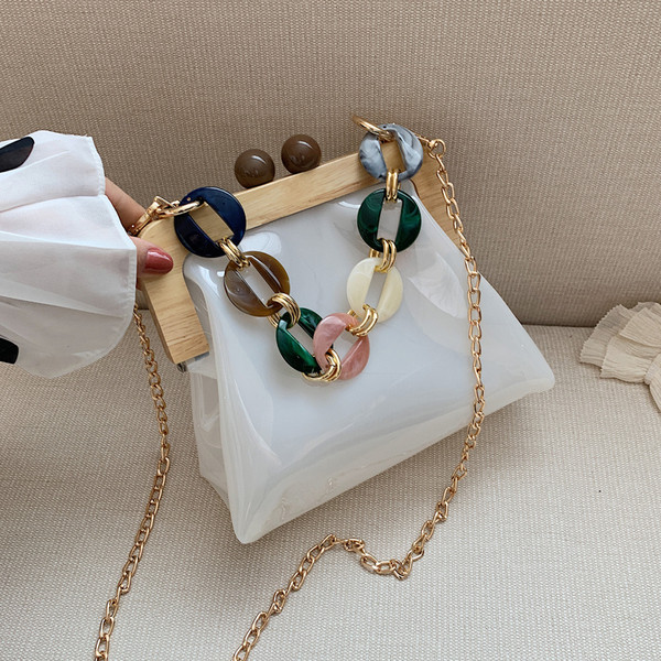 Stílusos női szilikon táska fém fogantyúval