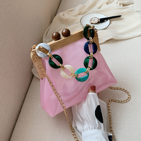 Stílusos női szilikon táska fém fogantyúval