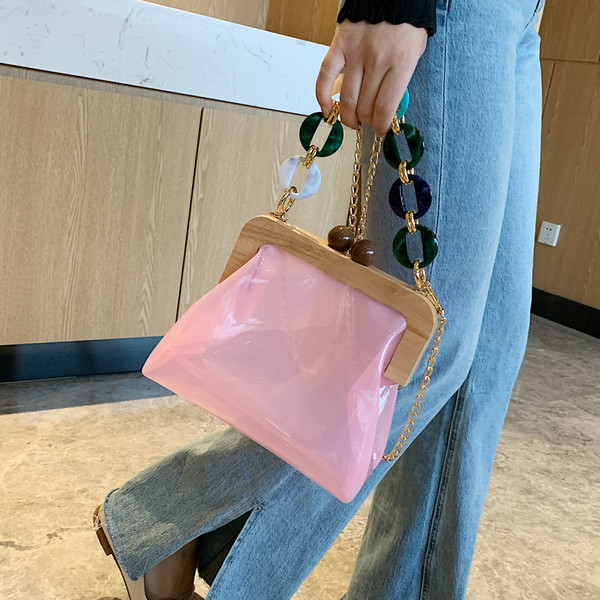 Stílusos női szilikon táska fém fogantyúval