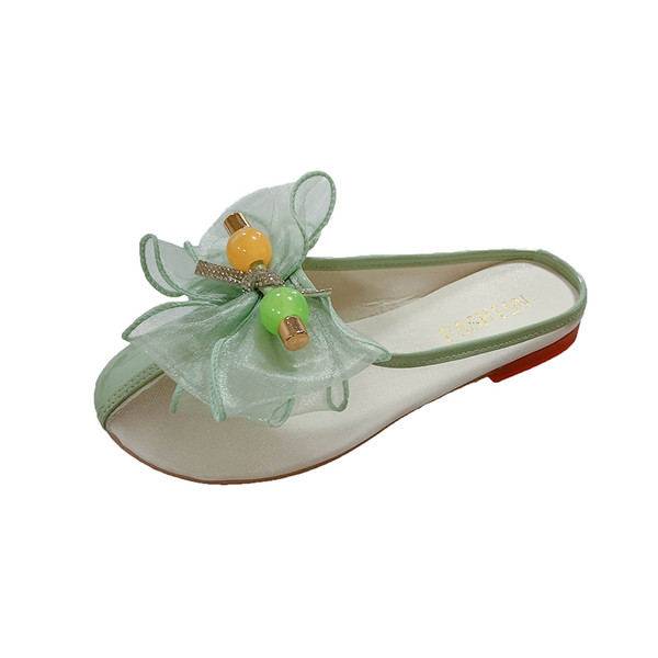 Női papucs tüll szalaggal