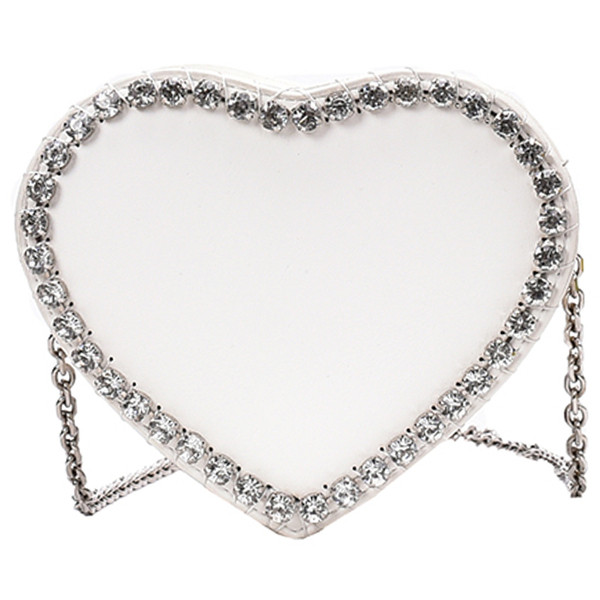 Aktuális női szív alakú táska díszkövekkel