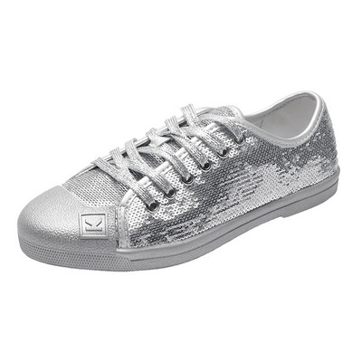 Női alkalmi tornacipő flitterekkel és lapos talppal