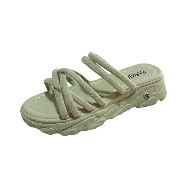 Női szandál magas talppal és bőrpánttal