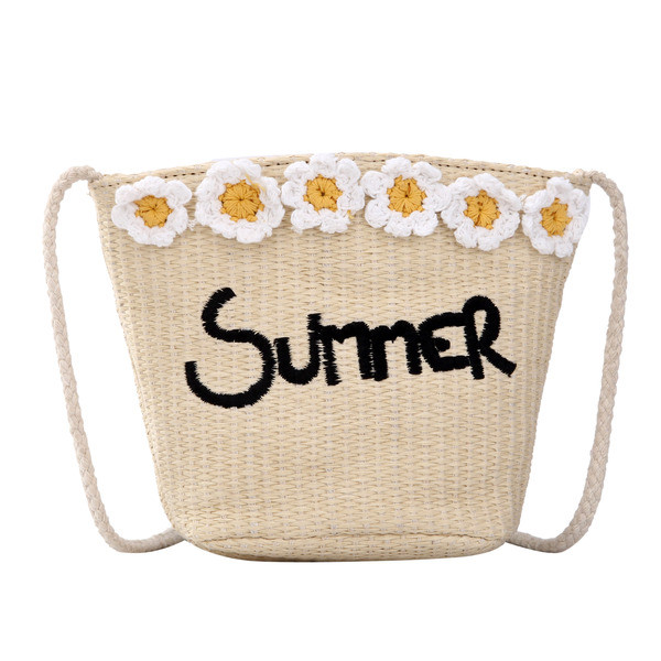 Női modern kötött táska felirattal