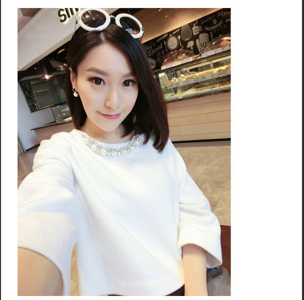 Fekete gyöngyös női lógó fülbevaló