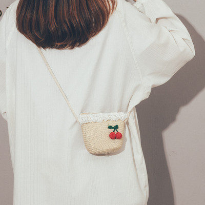 Modern női mini kötött táska csipkével