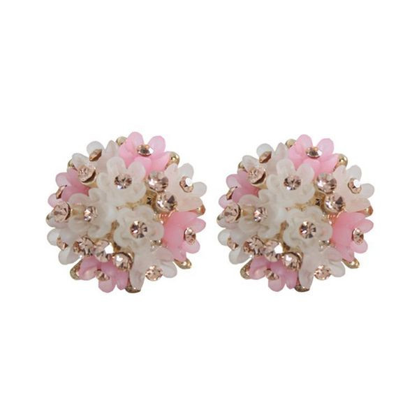 Rooside ja kividega ümarad naiste kõrvarõngad