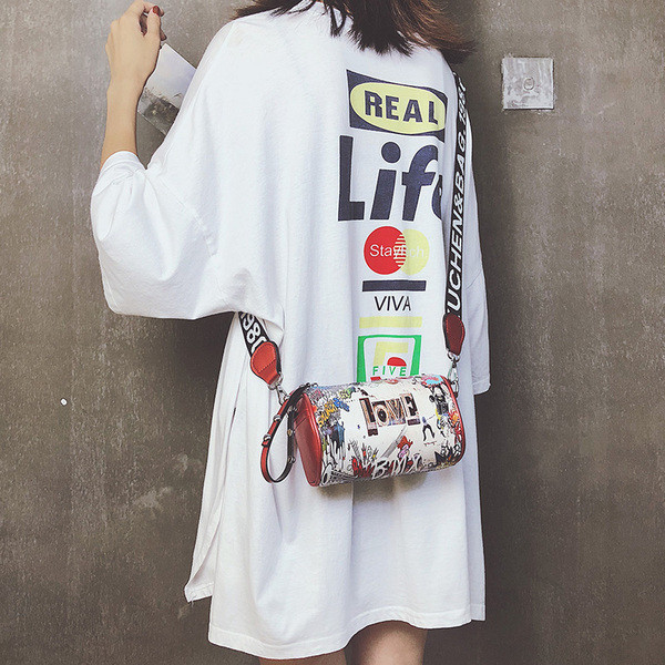 Női mindennapi táska kerek formájú vállra