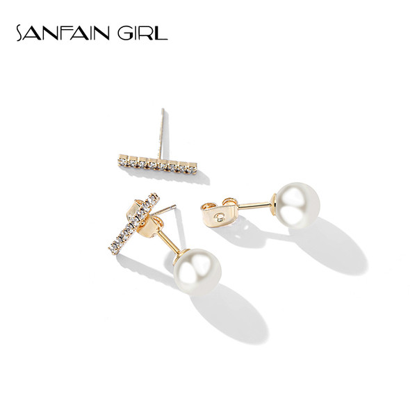 Arany női fülbevaló függő gyöngyökkel