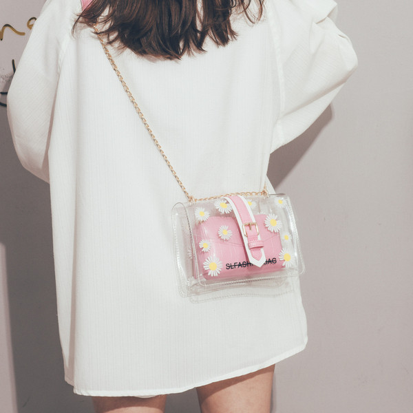 Modern női szilikon táska virágmintával