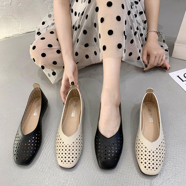 Eko bőrből készült stílusos női cipő lapos talppal