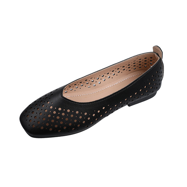 Eko bőrből készült stílusos női cipő lapos talppal