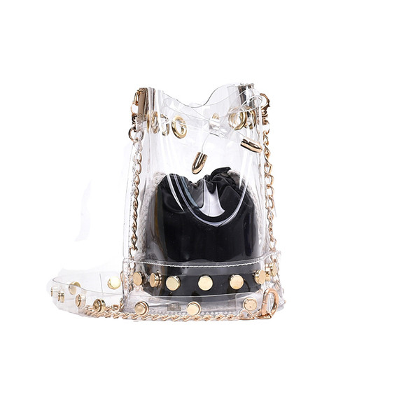 Stílusos női szilikon táska fém elemekkel