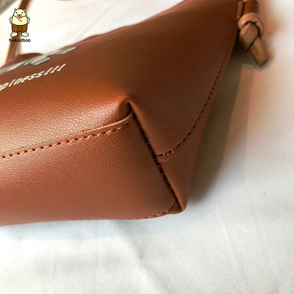 Eko bőrből készült alkalmi női táska rátéttel