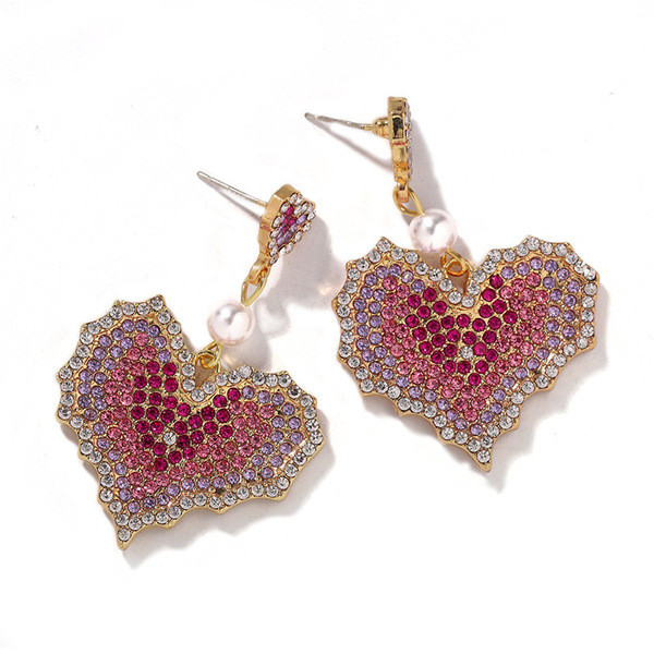 Modern női fülbevaló szív alakú