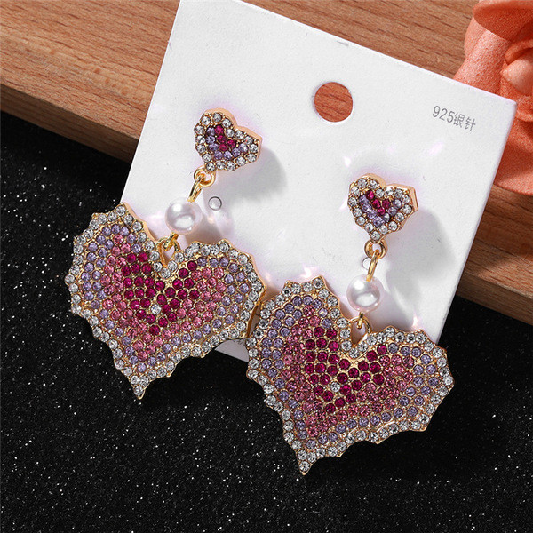 Modern női fülbevaló szív alakú