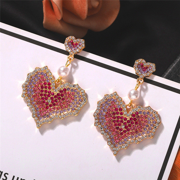 Modern női fülbevaló szív alakú