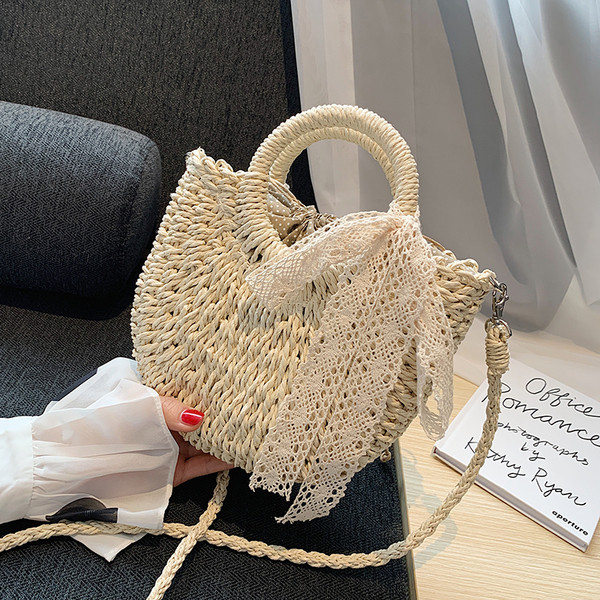 Női aktuális kötött táska rövid és hosszú füllel