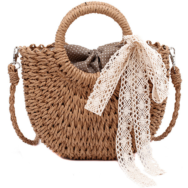 Női aktuális kötött táska rövid és hosszú füllel