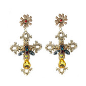 Modern, kereszt alakú női fülbevaló