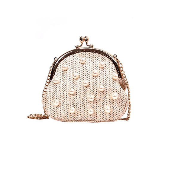 Stílusos női kötött táska dekorgyöngyökkel